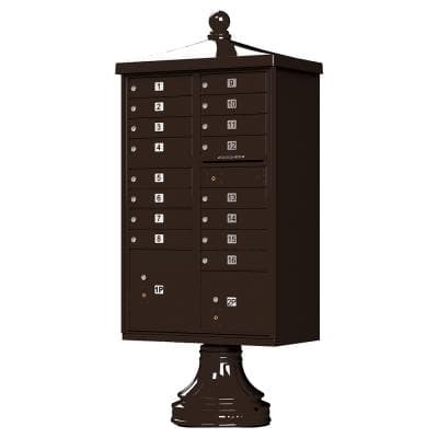 Traditional Decorative 16 Tenant Door Cluster Box Unit